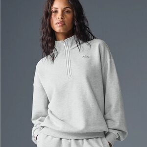 ALO | accolade 1/4 zip sweater | XXS heather grey